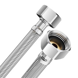 Flexible Reinforced Hose Connection Hose Stainless Steel Various Lengths (1/2 Inch Female x 1/2 Inch Female x 30 cm) Flexible Hose for Tap Angle Valve Washbasin