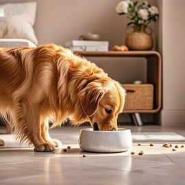 N NANSHOP Stylish Marble Dog Bowl Large Capacity for Small and Middle Dogs Bowls for Food and Water - Pet Food Bowls Set Sturdy and Durable Gifts for Pet Owners(NS038)