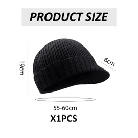 FDGGT 1 x Knitted Hat, Soft Warm Hat, Windproof Hat, Simple Knitted Hat, Clothing Accessories, black
