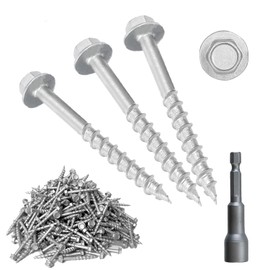 (300 Pack) #9 x 1-1/2" Heavy Duty Joist Hanger Screws, 1/4" Hex Head Wood Screws with 0.370" Dia Deck Screws, Replace SD9112R500 10D Nails