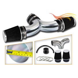 Rtunes Racing Short Ram Air Intake Airflow Inductions Kit + Filter Combo Compatible For 02-08 Ram / 04-07 Dakota/Durango / 04-07 Liberty 3.7L 4.7L with DUAL(2) Filters (Black)