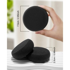 QUJUFIND Round Sponges 12pcs 2.96inch Painting Sponges Synthetic Artist Sponges Watercolors Sponges for Art Craft (Black)