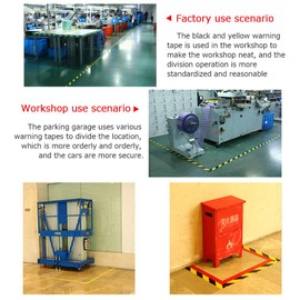 YTBUBOR Barrier Tape Yellow Black, 2 Rolls 50 mm x 20 m Warning Tape, UV-Resistant and Tear-Resistant Marking Tape, Floor Marking, Flutter Tape for Construction Site Barriers, Hazardous Areas