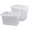 Qsbon 8.5 Quart Clear Storage Box with Handle, 4-Pack