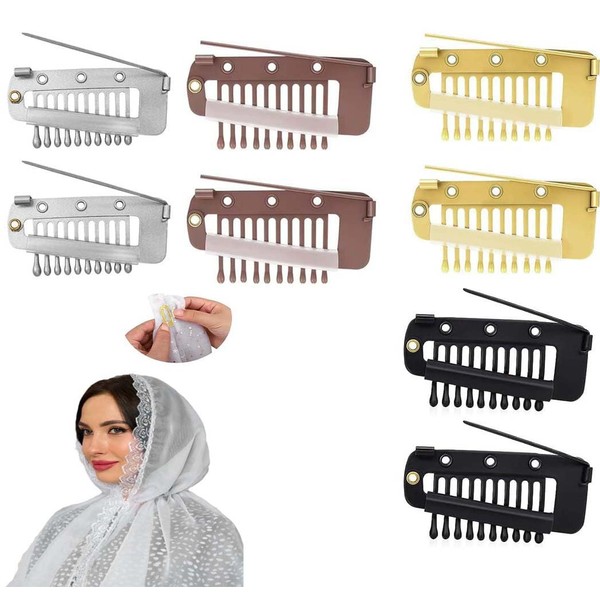 Chunni Clips for Hair Extensions 10-Teeth Wig to Secure Wig