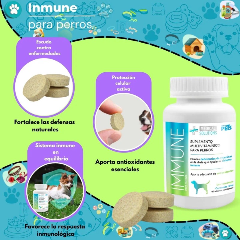 Medical Solutions Multivitaminico Immune Tabletas Para Perros 60 Pz Fancy