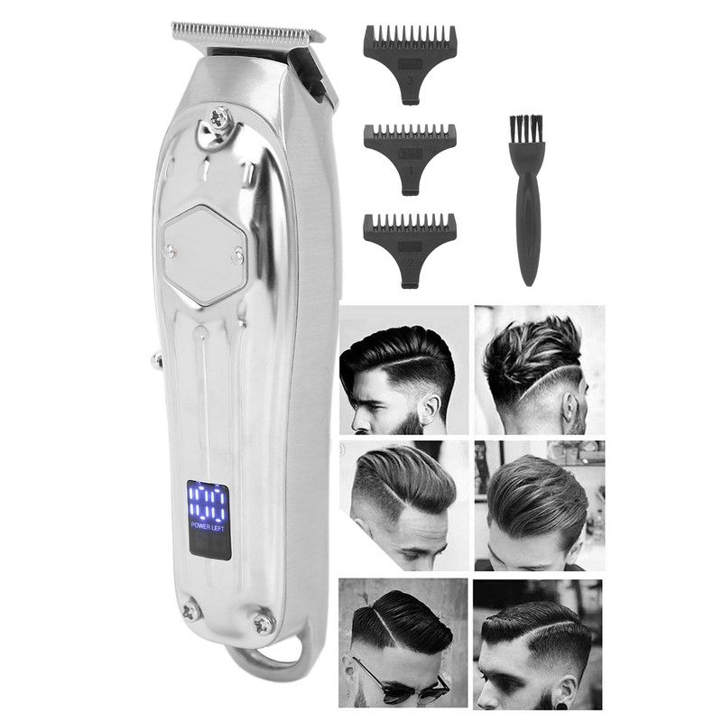USB Rechaegeable Hair Clipper LCD Screen Electric Hair Styling Trimming
