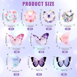 30Pcs Butterfly Hanging Swirl Decorations, Spring Flower Watercolor Butterfly Party Decorations for Girls Baby Shower Birthday Summer Themed Wedding Party Supplies Decor