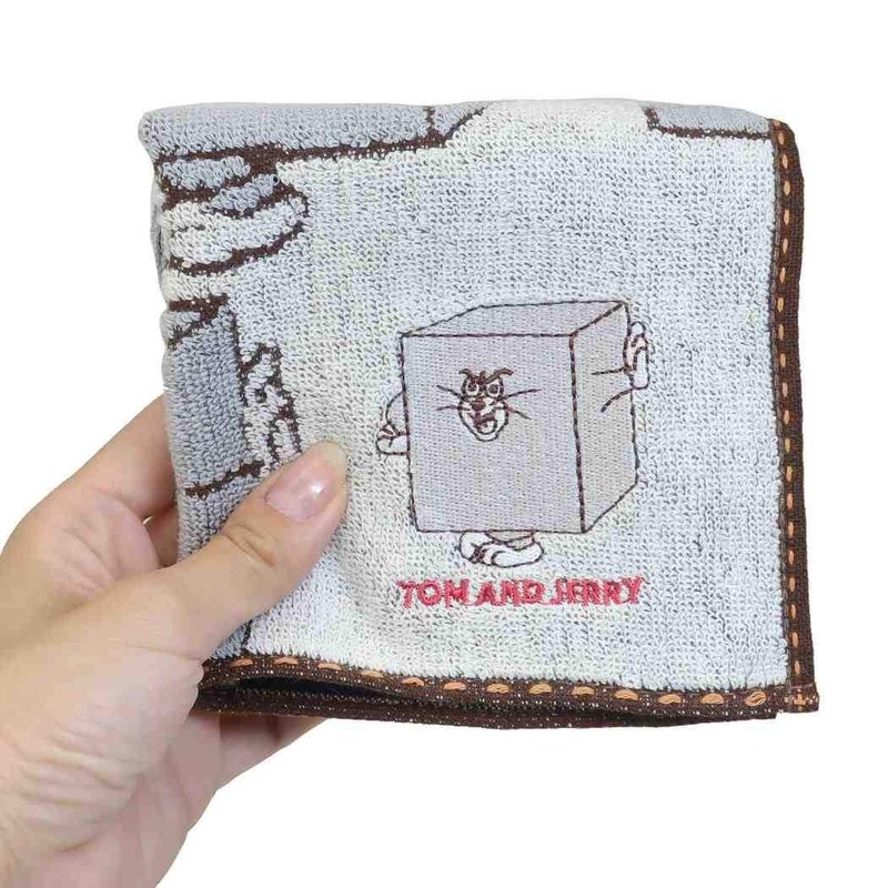 Marushin Mini Towel, Tom and Jelly, Tom Pattern, 100% Cotton,