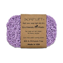 Soap Lift Soap Dish Multi Colors, Bio Plastic, BPA Free Soap Deck (Lavender)