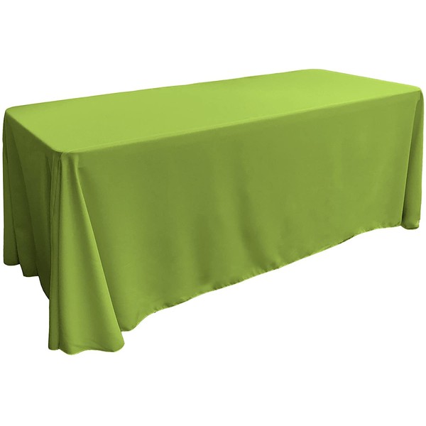 LA Linen Polyester Poplin Washable Rectangular Tablecloth, Stain and Wrinkle