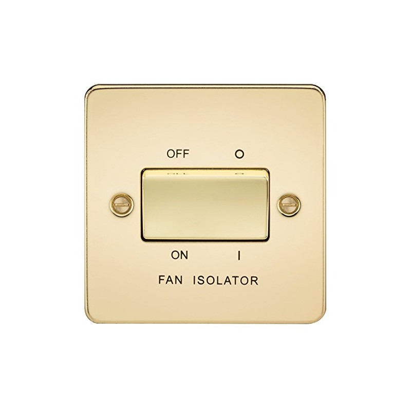 Knightsbridge FPAV1100PB Flat Plate 10A 3 Pole Fan Isolator Switch-Polished