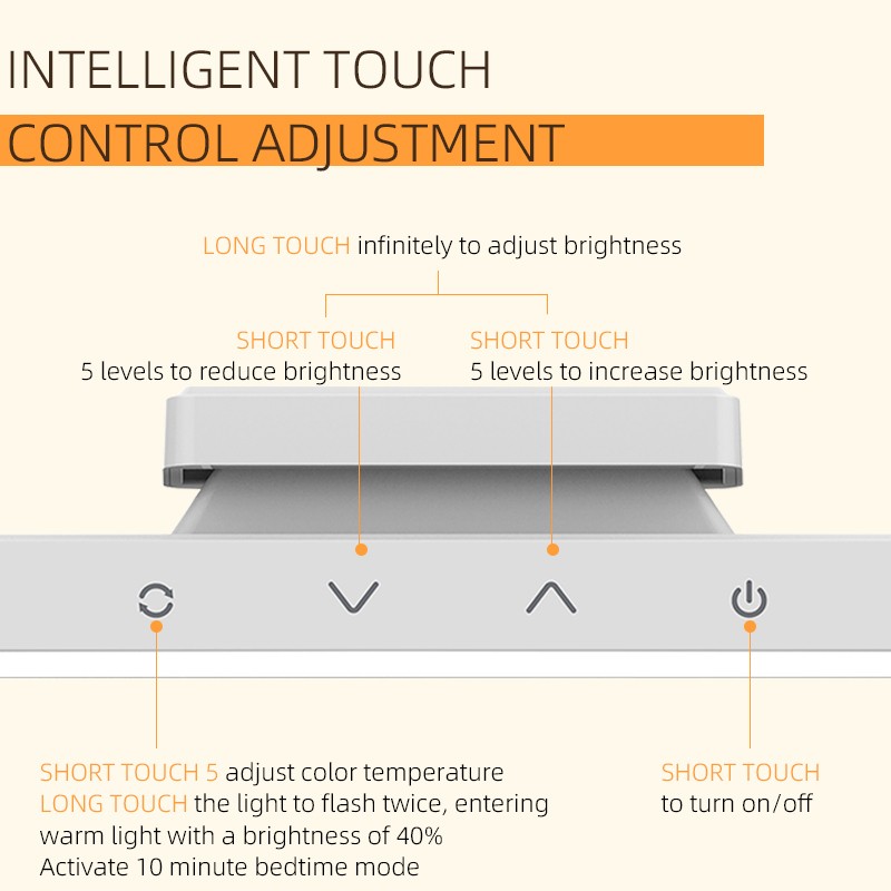 Magnetic LED Desk Lamp, 5 Color Temperature Eye-Caring Light, Stepless