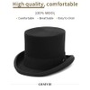 GEMVIE Men 100% Wool Mad Hatter Satin Lined Black Low