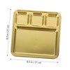 ULTECHNOVO 1Pc Divided Stainless Steel Food Plate Multi Compartment Barbecue