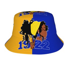 Blue Bucket Hat Printed Trendy Lightweight Sun Hat Travel Fisherman Hat for Women Men