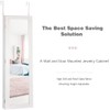 Salches Wall Door Mounted Jewelry Armoire, Mirrored Jewelry Cabinet w/5