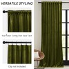 RYB HOME Moss Green Velvet Curtains 90 inches, Luxury and