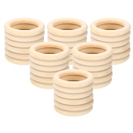 PATIKIL Wooden Rings for Crafting, 36 Pcs Smooth Macrame Wood Rings for Macrame Jewelry Making DIY Crafts, 2.76" OD 0.39" Thickness