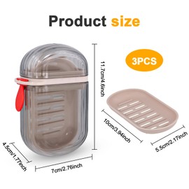 3Pcs Travel Soap Container, Travel Soap Case Portable Bar Soap Holder, Leakproof Plastic Travel Soap Saver Box Perfect for Camping Outdoor Bathroom Gym Hiking Traveling Business Trips