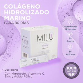 MILU® Colágeno Hidrolizado Marino Forte – 30 Sobres de 11g (En Polvo) Belleza y bienestar desde el interior.