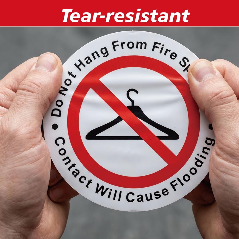 150 PCS Do Not Hang from Fire Sprinkler Sign,3 inch