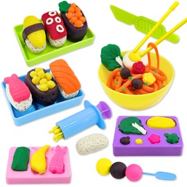 VBACALA Nood, Clay, Wheat Clay, Sushi Restaurant, Sushi Making, Nendoro Toy, Dumpling, Pushing Mold, Nendoro Tool, Shop Store, Pretend Play, Pretend Play, Toy for Christmas, Present, 16 PCS