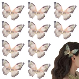 10Pcs Small Butterfly Hair Clips, Hair Butterfly Clips, Butterfly Hair Clip, Hair Clips Girls, Toddler Hair Clips, Toddler Hair Accessories, Realistic Withered Leaf Butterfly Hair Clips for Girl&Women