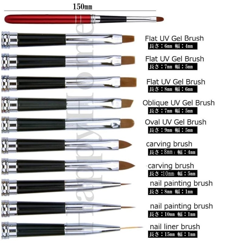 HappyHome Nail Brushes Set of 10 Round Extra Fine Liners