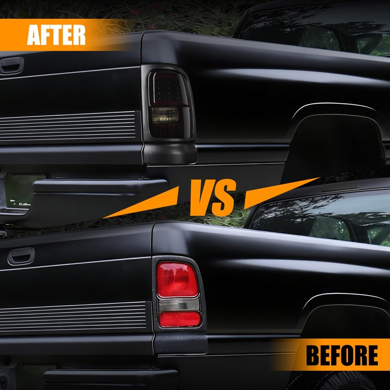 MAYELLO Black LED Tube Tail Lights Fit for 1994–2001 Dodge