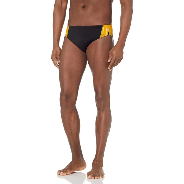 TYR Sport Herren Phoenix Splice Racer Badeanzug, Herren, schwarz/Gold, 28