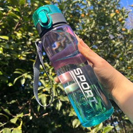 Xingdianfu Sports Water Bottle, 560 ml, Leak-Proof, Fitness Water Cup, Outdoor Water Bottle, Sippy Cup, Water Glasses for Girls, Boys, School, Gym (Purple)