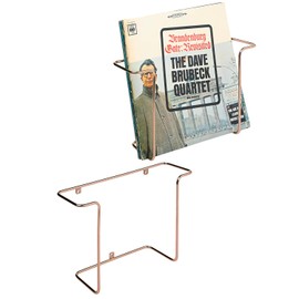 MyGift Modern Copper Tone Metal Wire Wall Mounted Vinyl Records Storage Racks, Hanging LP Record Holders, Floating Album Cover Display Shelves, Set of 2