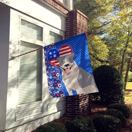 Caroline's Treasures WDK5122CHF USA American Canvas House Size Patriotic Flag, Pit Bull Terrier - Blue and White