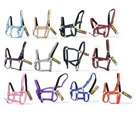 GS Equestrian Padded Pony Head Collar - Pink