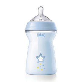 CHICCO, Biberón Natural Feeling, Color Azul, 330 ml