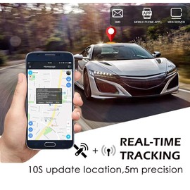 TKMARS TK915 Car GPS Tracker, Magnetic Waterproof for Cavaran Truck Motorbike, Realtime Tracking+ Notification, 10000mAh Long Standby, SIM Included with Free APP