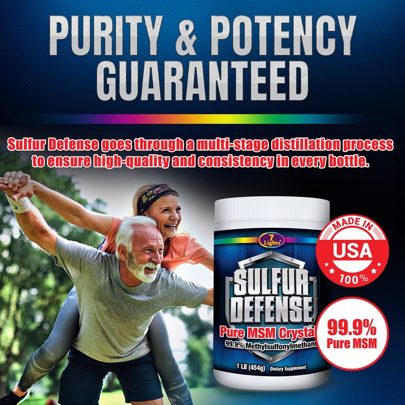 7 Lights Sulfur Defense Opti-MSM 99.9% Pure MSM Powder |