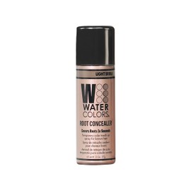 Corrector de raíces de acuarelas, cubre las raíces del cabello en segundos, tinte temporal para retocar el cabello (con elegante alfiler de acero de cola de rata), color gris, Luz café.