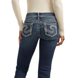 Silver Jeans Co. Women's Suki Mid Rise Curvy Fit Bootcut Jeans, Indigo, 30W x 34L
