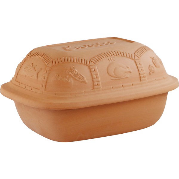 Eurita Clay Roaster, 4 Quart, 3.78 Litres, Non-Stick Earthenware, Toxin-Free,