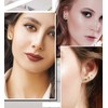 EQFE 14K Gold CZ Flat Back Earrings for Women Hypoallergenic