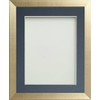 Frame Company Simpson Range Gold 12x10 inch Frame With Blue Mount for 10x8 inch *Choice of Sizes* Fitted with Real Glass