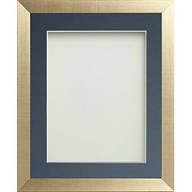 Frame Company Simpson Range Gold 12x10 inch Frame With Blue Mount for 10x8 inch *Choice of Sizes* Fitted with Real Glass