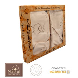 Ipeksi Baby Newborn Baby Set 100% Natural Cotton First Equipment Unisex Clothing Gift Set Baby Equipment with 5 Pieces for Babies 0-4 Months, Set of 5