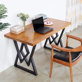 SSS Furniture 2PCS Metal Furniture Legs 28”Height 24”Wide,Black Cast Iron Coffee Table Legs,Rustic Decory Table Legs Triangle Shape Desk Legs DIY Furniture Bench, Dining Coffee Table