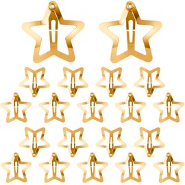PAGOW 20 Pcs Gold Star Hair Clips, Non-Slip Snap Hair Clip, Metal Star Hair Accessories, Y2K Cute Hair Barrettes for Women Girls (1.18"/3 cm)