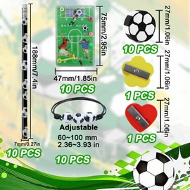 LPZMPZ Football Party Bag Give Aways Decoration Children's Birthday Football Birthday Footballer Party Bag with Pencils Gifts Erasers Bracelet Set for Children Boys Girls 40 Pieces