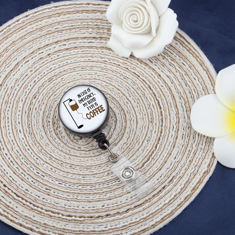 KUIYAI Coffee Inspired Badge Reel Coffee Lover Gift Coffee Drinker