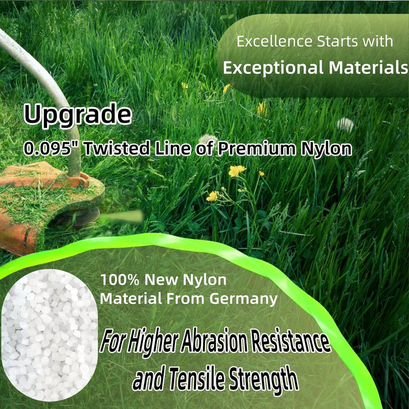 12-Pack String Trimmer Line .095 Compatible with Ego String Trimmer